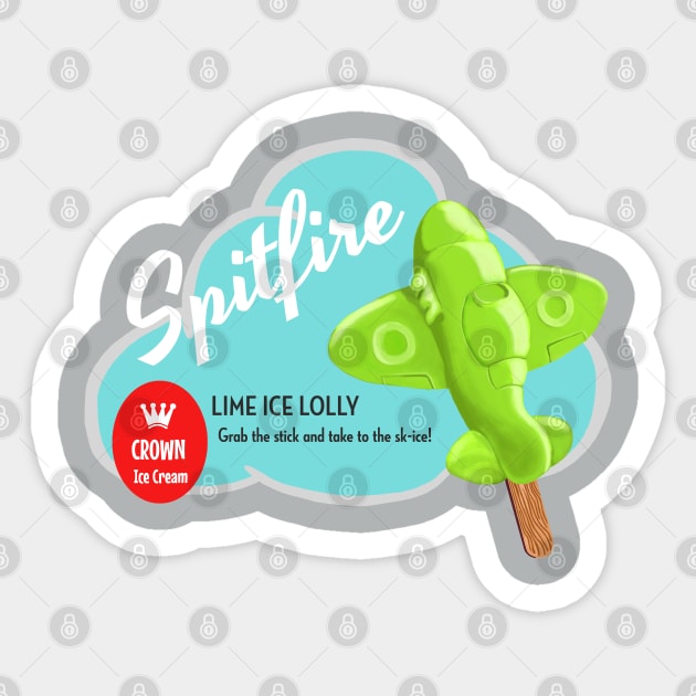 Crown Ice Cream Ad: Spitfire Lime Ice Lolly Sticker by Slabafinety